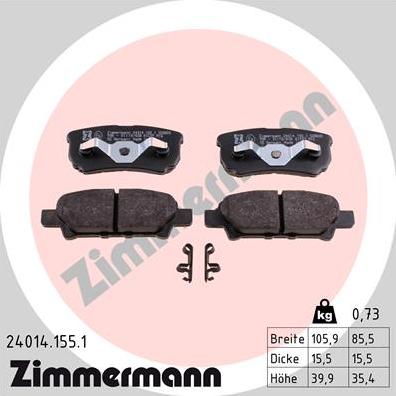 Zimmermann 24014.155.1 - Bremžu uzliku kompl., Disku bremzes www.avaruosad.ee