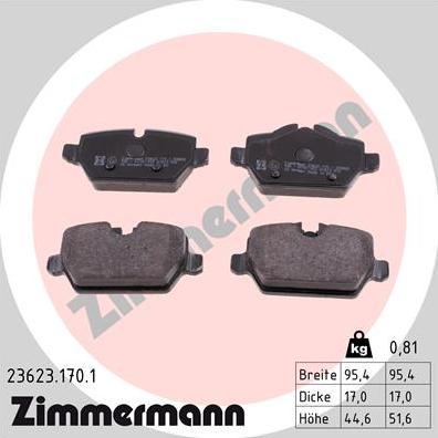 Zimmermann 23623.170.1 - Bremžu uzliku kompl., Disku bremzes www.avaruosad.ee