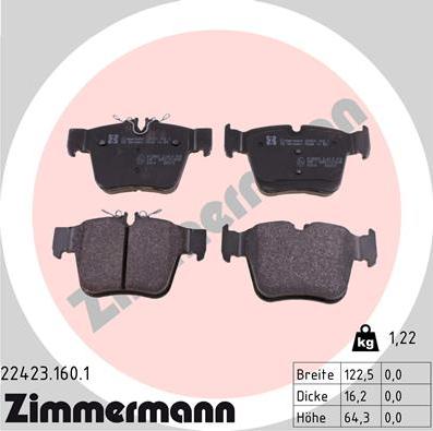 Zimmermann 22423.160.1 - Bremžu uzliku kompl., Disku bremzes www.avaruosad.ee