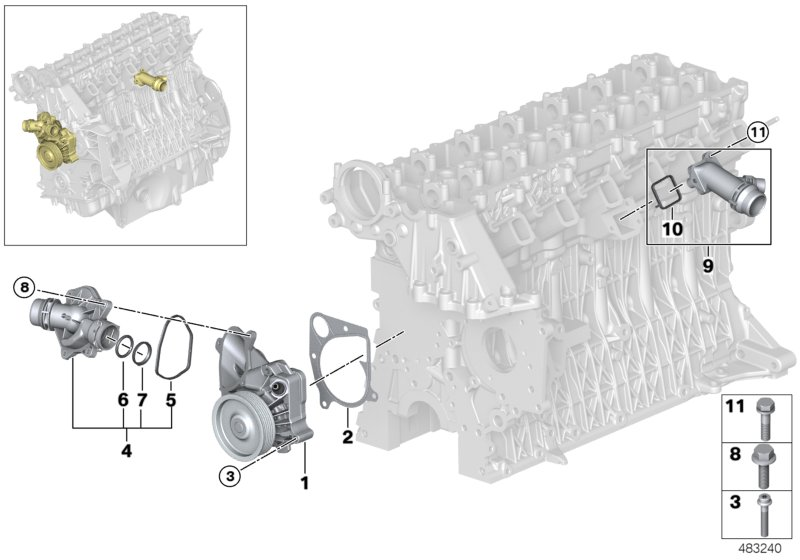 BMW 11 51 7 788 984 - Waterpump - thermostat: 1  pcs. www.avaruosad.ee