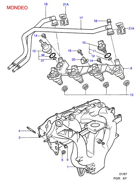 FORD 6667684 - Fuel injection system/inlet manifld: 1 pcs. www.avaruosad.ee