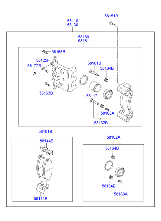 KIA-HYUNDAI 5819026A00 - Caliper kit-brake,rh www.avaruosad.ee