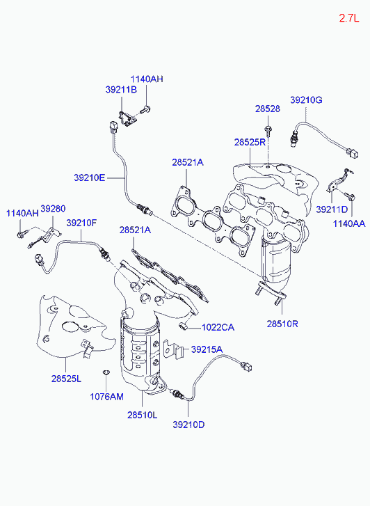 Hyundai 3921137110 - Exhaust manifold: 1 pcs. www.avaruosad.ee