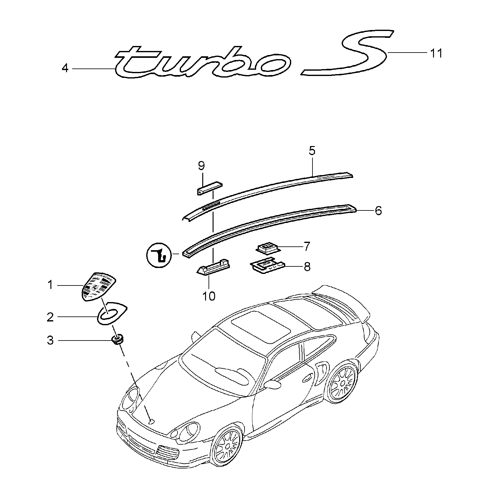 Porsche 90155921520 - Radiatora emblēma www.avaruosad.ee