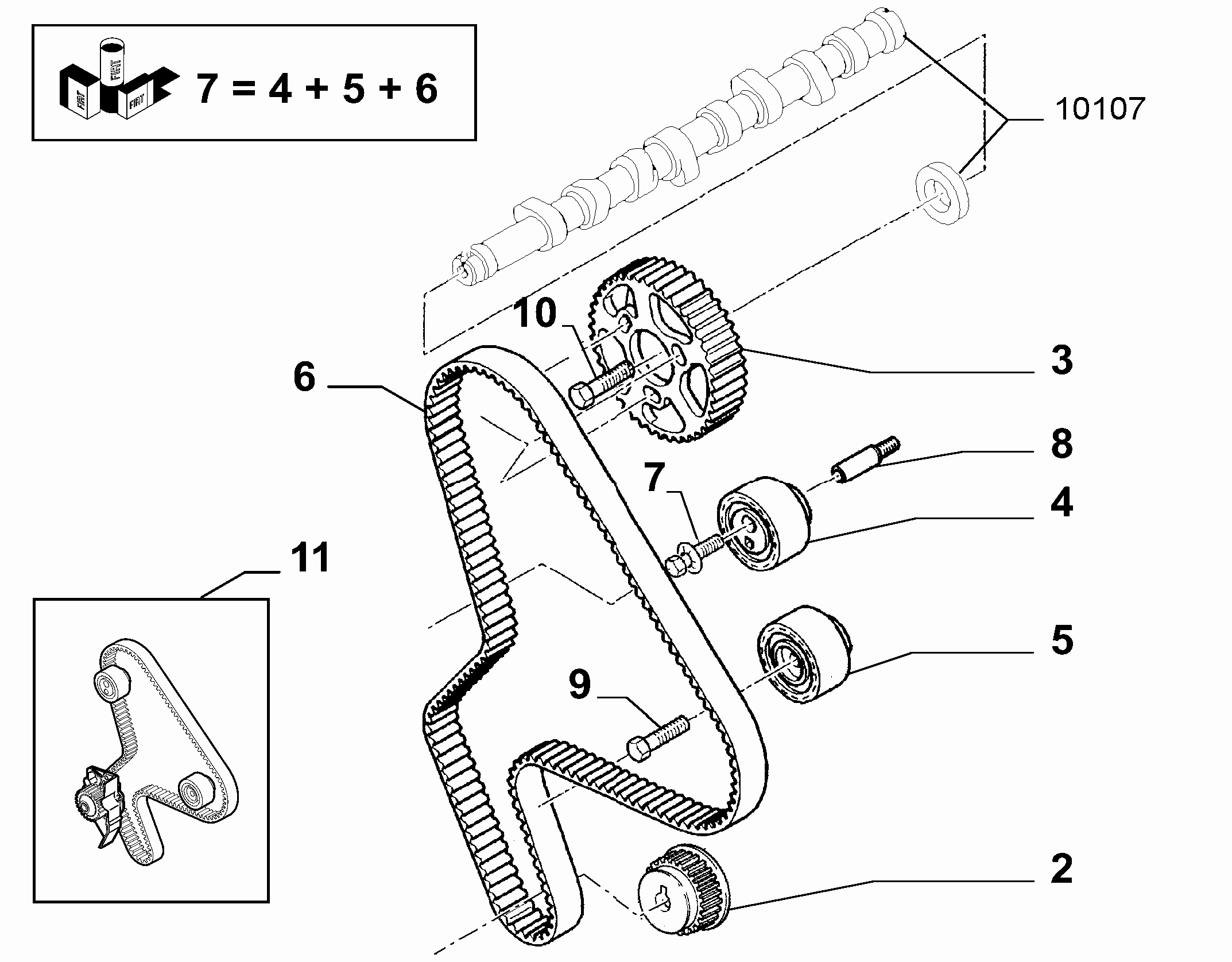 FIAT 7903301053 - Camshaft drive (var.: 1/rev.: 0): 01 pcs. www.avaruosad.ee