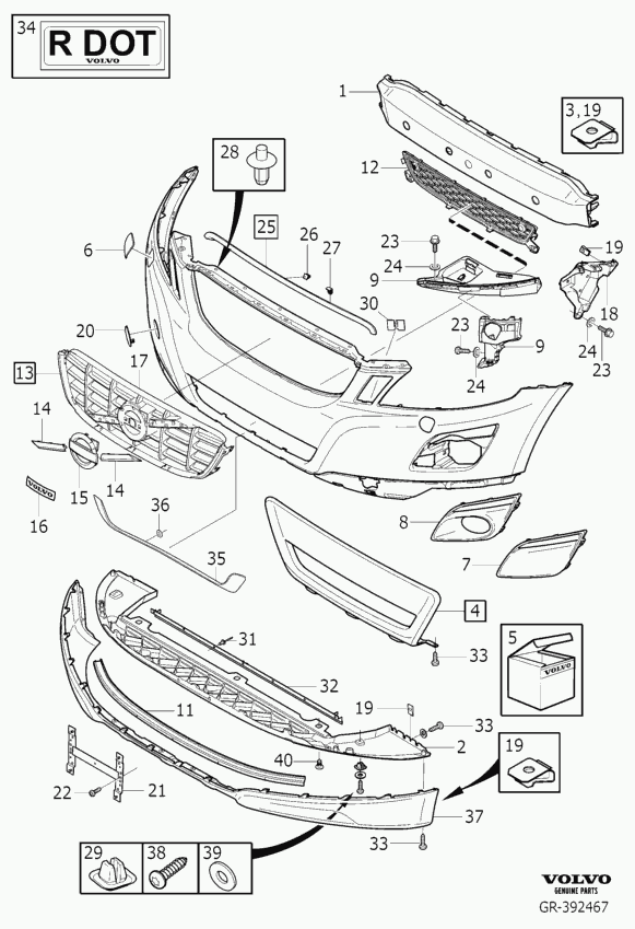 Volvo 30796427 - Bumper, front, body parts: 1.00 pcs. www.avaruosad.ee