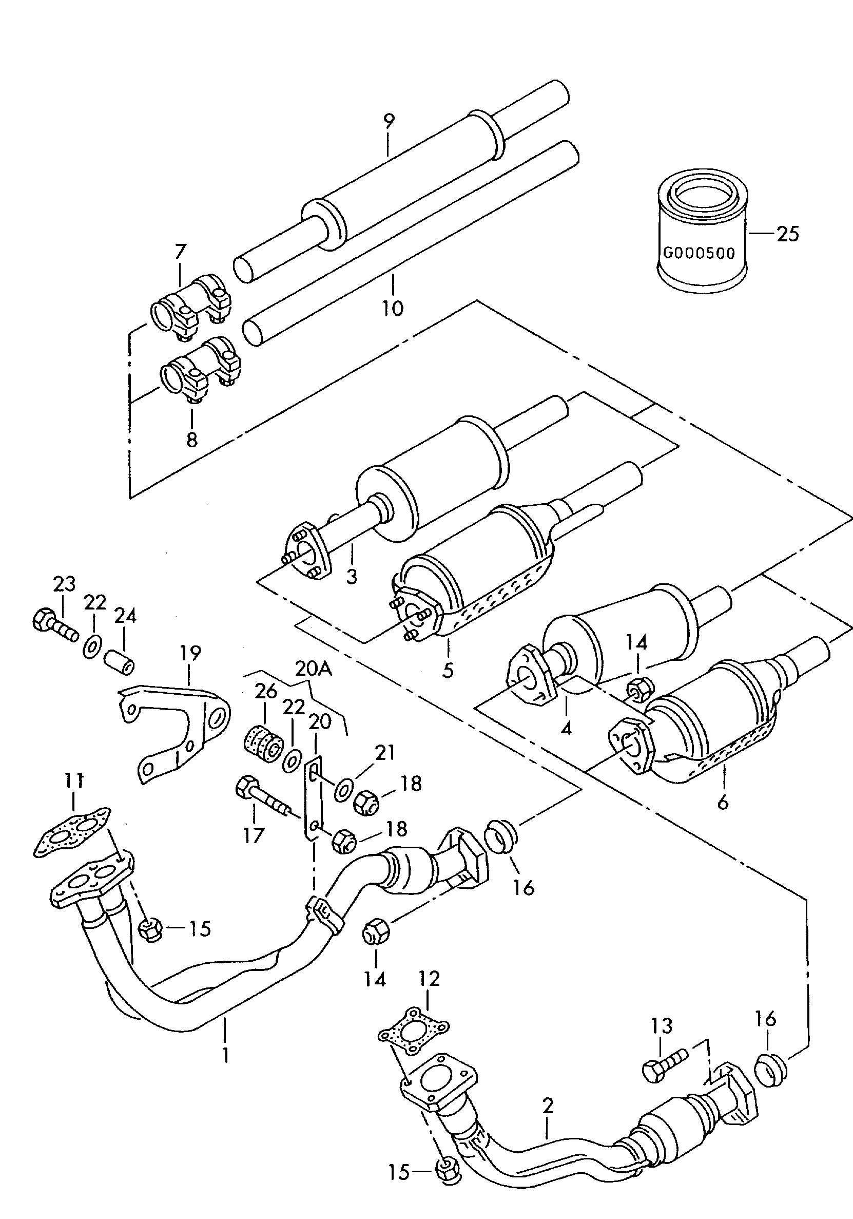 VAG 1H0253212C - Izplūdes gāzu priekšslāpētājs www.avaruosad.ee