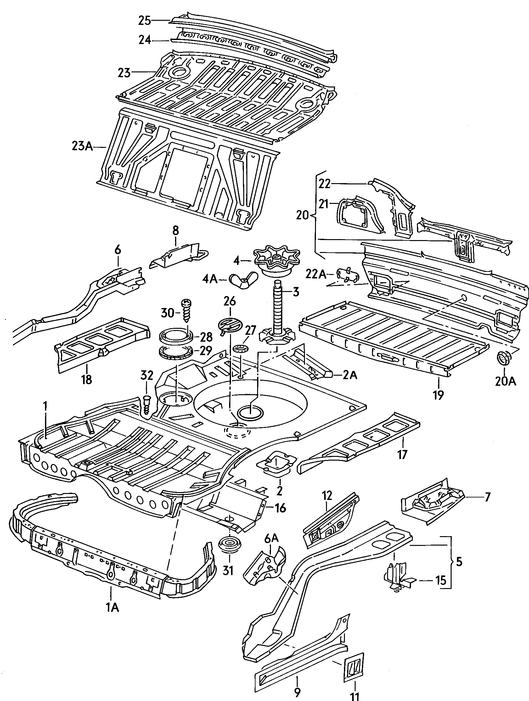 VAG 411803595 - Днище кузова, багажник / помещения для груза www.avaruosad.ee