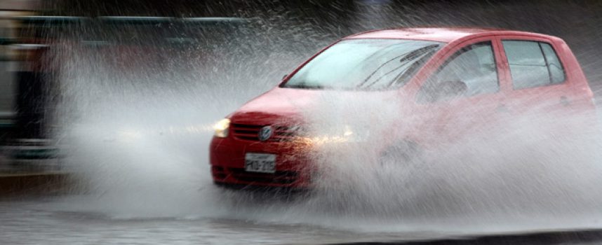 What should I do if the car gets wet from a downpour?