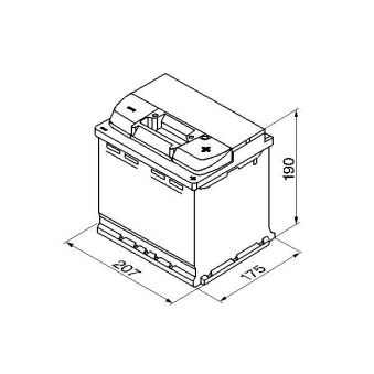 Bosch S5 002 54Ач 530А 207x175x190 --+, 0092S50020