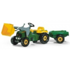 John Deere with bucket and cart