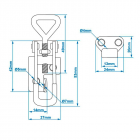 Perävaunun oven lukko 70-81mm säädettävä
