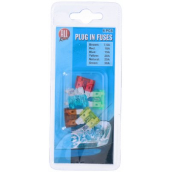 Fusibile piatto compl. 6 pezzi 7,5-30 A, S103-007298