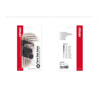 9 Torx atslēgu komplekts, 125mm, S103-01040