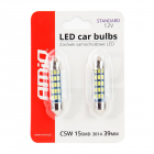Led-polttimot 2 kpl 15SMD C5W 39mm 12V valkoinen