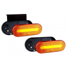 Indicatore luminoso 10-30V, led, IP67, arancione, ovale