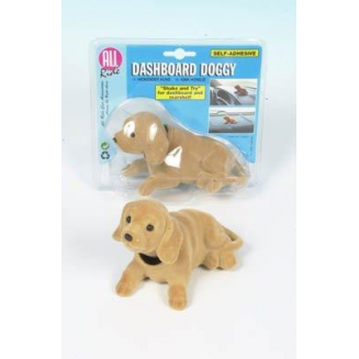 Dog with moving head on armature brown, S103-025872