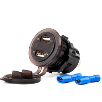 Voltmètre chargeur avec 2 ports USB 12/24V, S103-02856