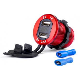 Voltmètre chargeur avec 2 ports USB 12/24V, S103-02861A