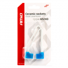 Bulb socket with corner, 2pcs, 12/24V, socket H1/H3