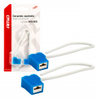 Bulb socket with corner, 2pcs, 12/24V, socket H1/H3