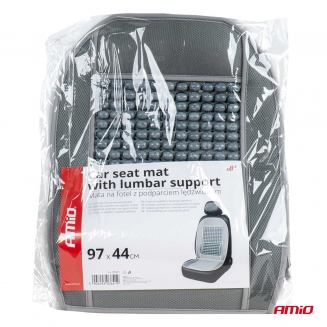 Masserande bilstolsmatta med ryggstöd grå, S103-03641