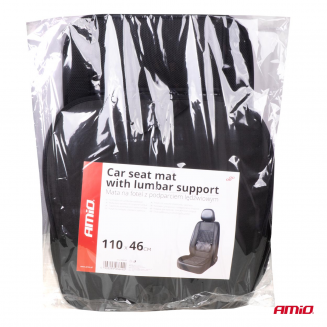 Masserande bilstolsmatta med ryggstöd svart, S103-03644