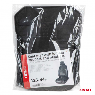 Masserande sittmatta med ryggstöd svart, S103-03650