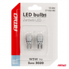 LED T10 W5W 2*3020 SMD 12/24V valkoinen