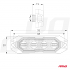 Vilkku 12/24V 4*3W LED R65 30*95cm