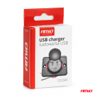 Chargeur 2xprise USB-C 12/24V fond rouge
