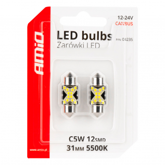 Ampoules LED 2pcs 12SMD C5W 2016 31mm 12/24, S103-04235