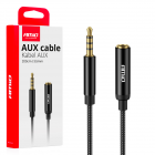Кабель Aux 3,5 штекер+розетка 2м