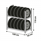 Tire rack 100x45x118cm load 290kg