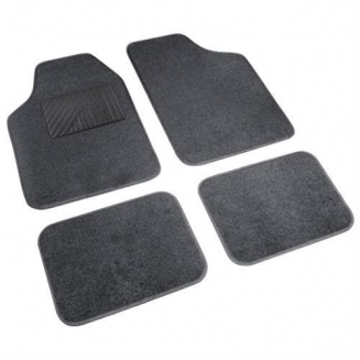 Sæt med 4 tekstil fodmåtter, antracit, S103-2510.1
