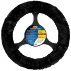 Lampaannahkainen ohjauspyörän suojus, 36-42 cm, musta