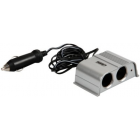 Prise double avec led, 12/24 argent