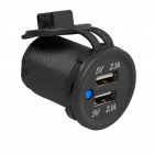 2xUSB-pistoke 2100mA upotettu 12/24V