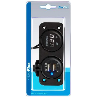 Voltmetras 6-30V+2xUSB 2100mA įleidžiamas, S103-450464S