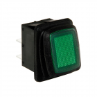 Vedenpitävä LED-kytkin, 12/24V, vihreä