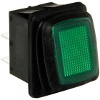 Vedenpitävä LED-kytkin, 12/24V, vihreä