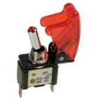 Switch 12V, red LED, 20A, safety cover