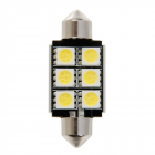Hyperled-polttimo 1kpl, 12V, 6 smd, valkoinen