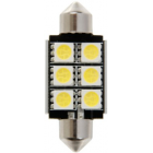 Hyperled-polttimo 1kpl, 12V, 6 smd, valkoinen