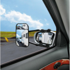 Caravan mirror with two different glasses