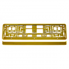 Number plate plastic, metallic gold