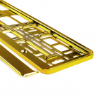 Number plate plastic, metallic gold