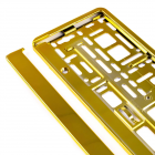Number plate plastic, metallic gold