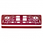 Number plate plastic, metallic red