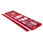 Number plate plastic, metallic red